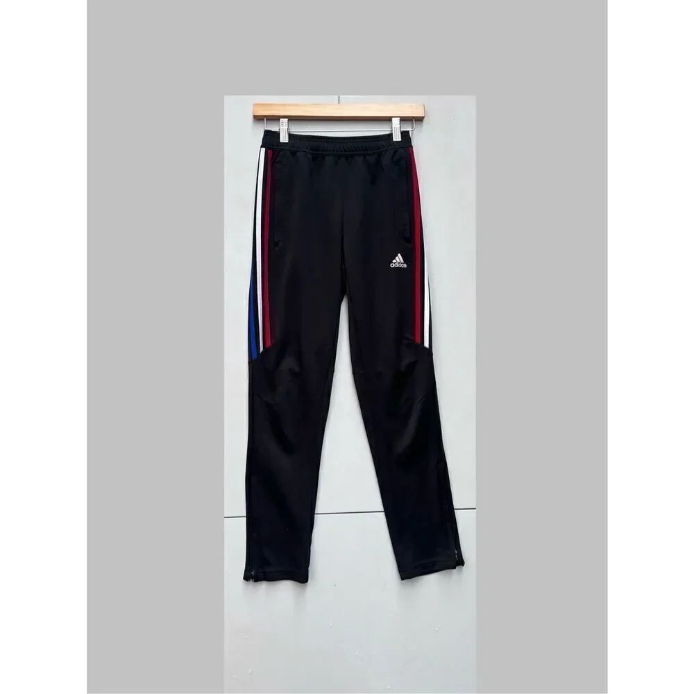 adidas Youth Soccer Tiro 17 Pants, Medium Black/Power Red/White/Bold Blue